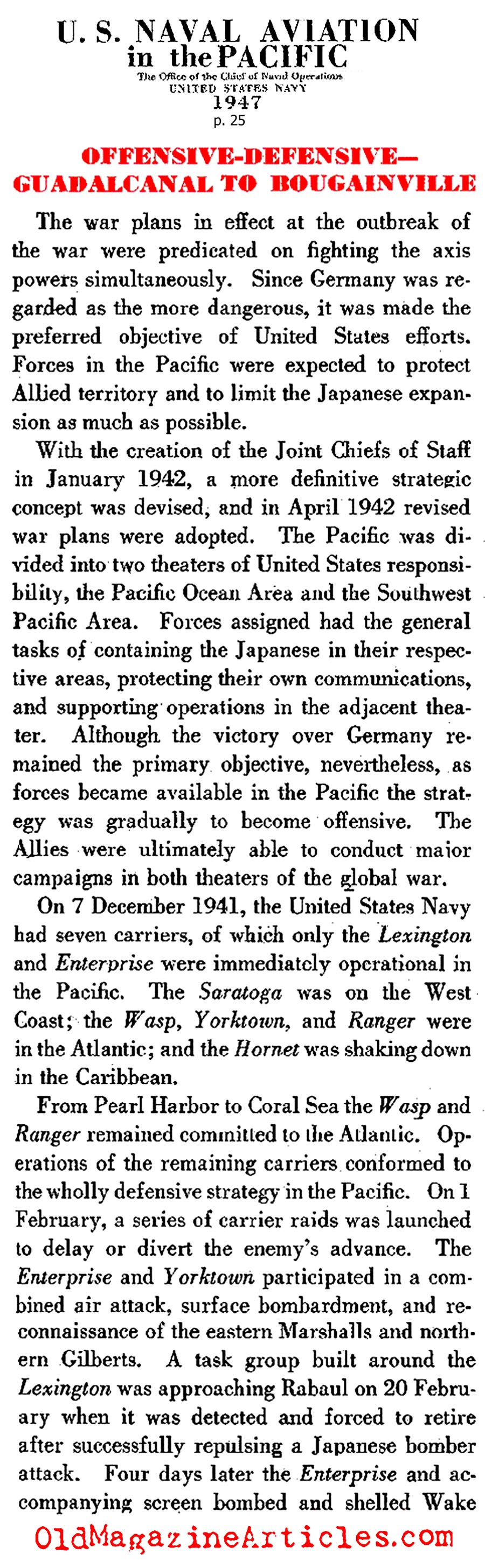 Gaudalcanal to Bougainville and the Progress of the U.S. Navy (Dept. of the Navy, 1947)